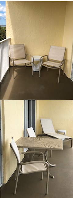 Patio and chairs after hurricane Ian | The Charter Club of Marco Island