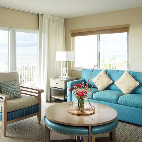 Interior Living Room space at The Charter Club of Marco Beach® | Association Features Gallery